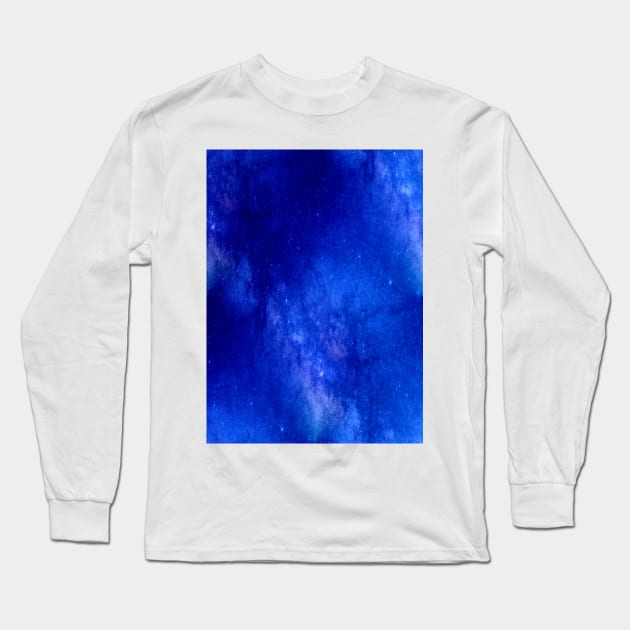 Abstract Blue Galaxy Long Sleeve T-Shirt by k-creatif